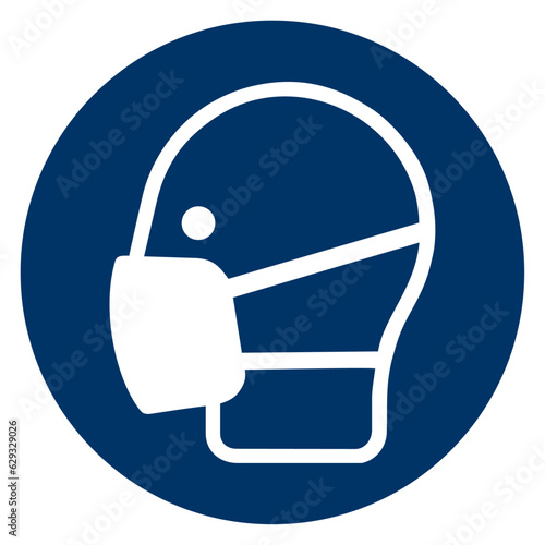 Vector graphic of sign for mandatory wear of a face mask