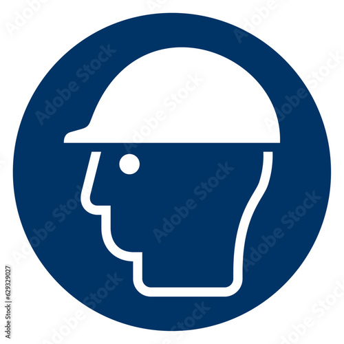 Vector graphic of sign for mandatory use of head protection