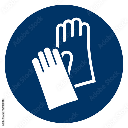 Vector graphic of sign for mandatory wear of protective gloves