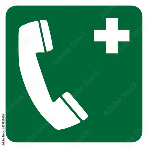 Vector graphic of emergency telephone sign