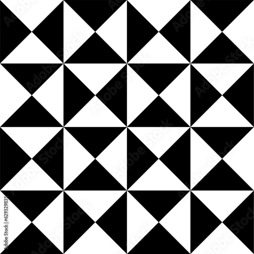 Seamless pattern with geometric motifs in black and white. Vector illustration.