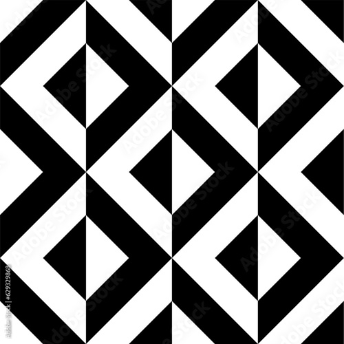 Seamless pattern with geometric motifs in black and white. Vector illustration.