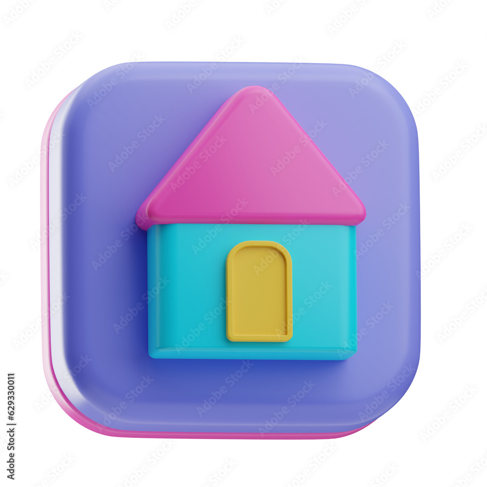 Social Interaction Object Home 3D Illustration Social Interaction Object Home 3D Illustration