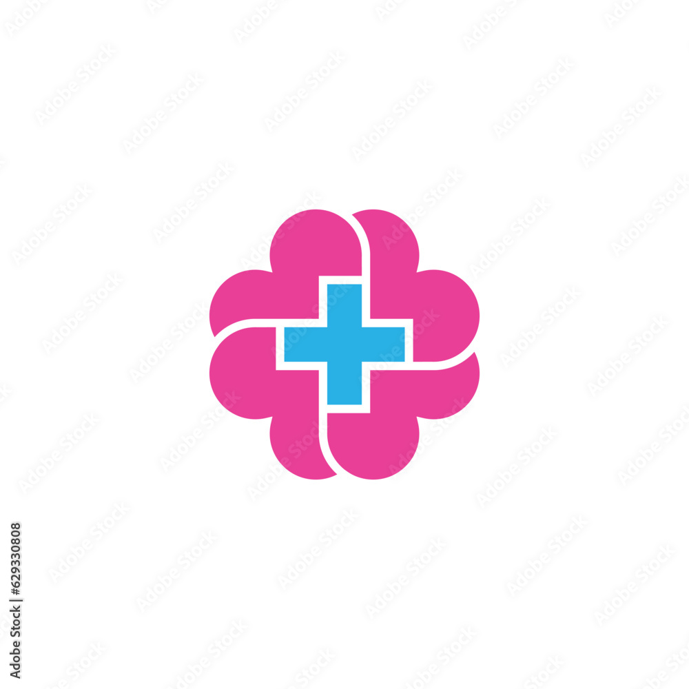 Fototapeta premium Plus sign formed by hearts. Vector symbol.