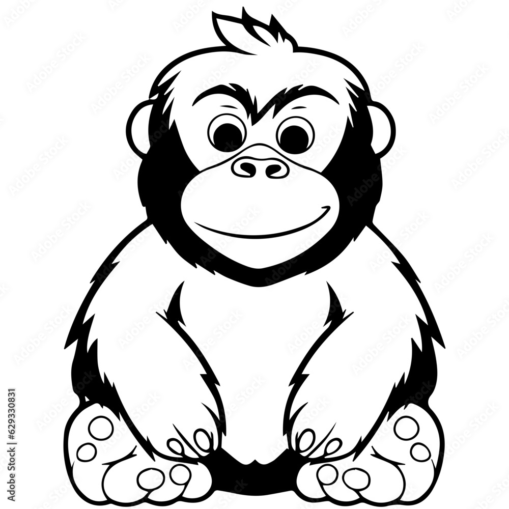 Obraz premium gorilla cartoon characters vector illustration