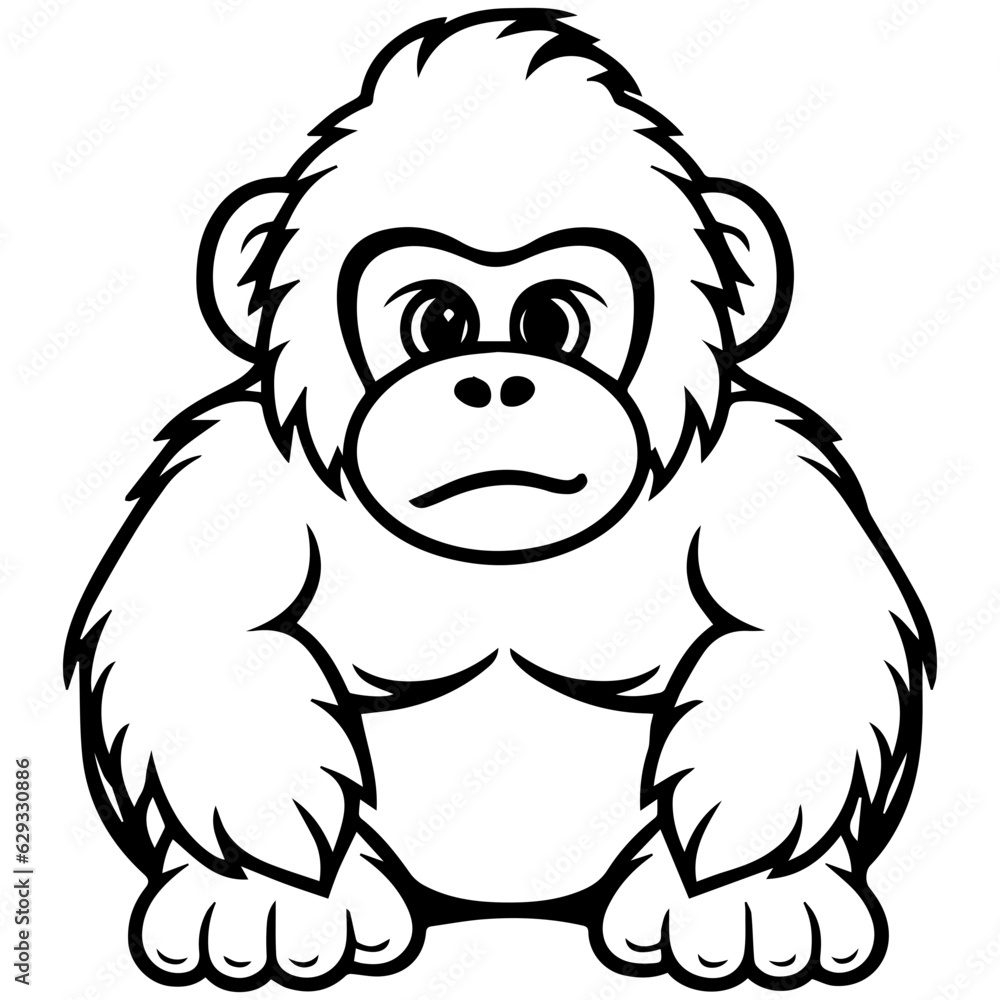 gorilla cartoon characters vector illustration