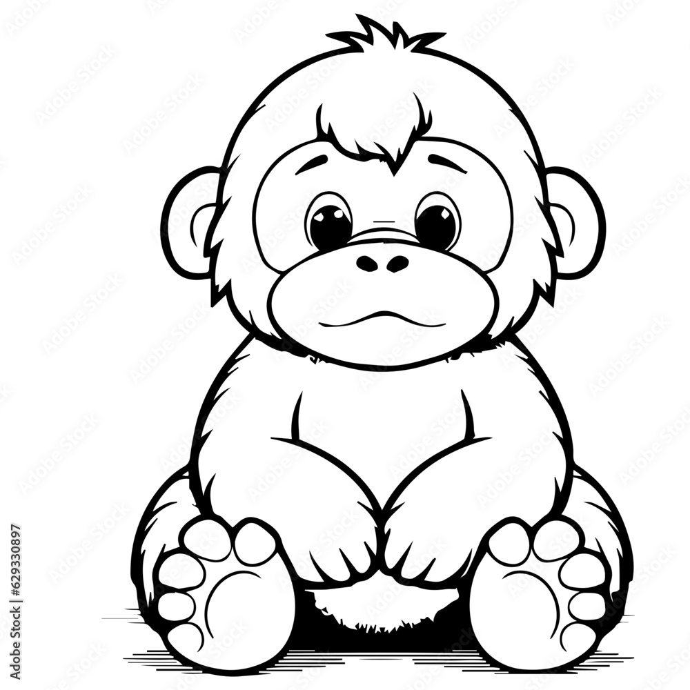 Obraz premium gorilla cartoon characters vector illustration