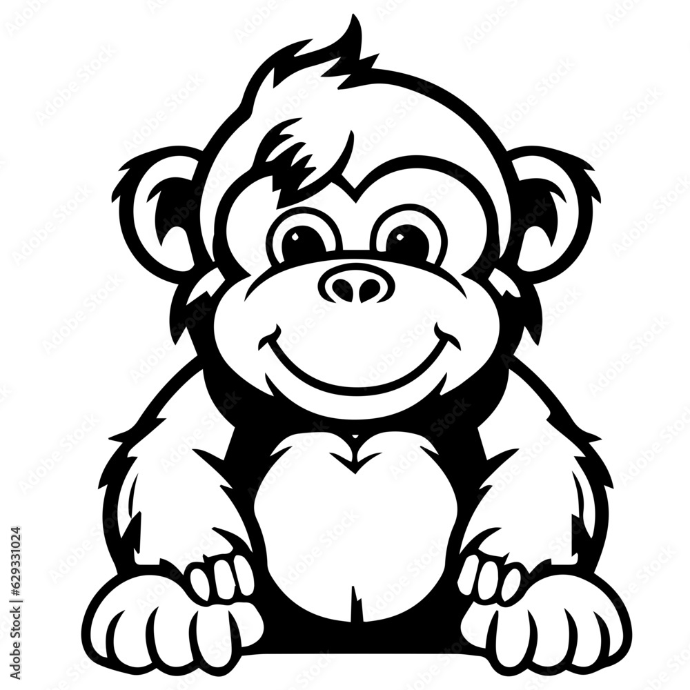 gorilla cartoon characters vector illustration