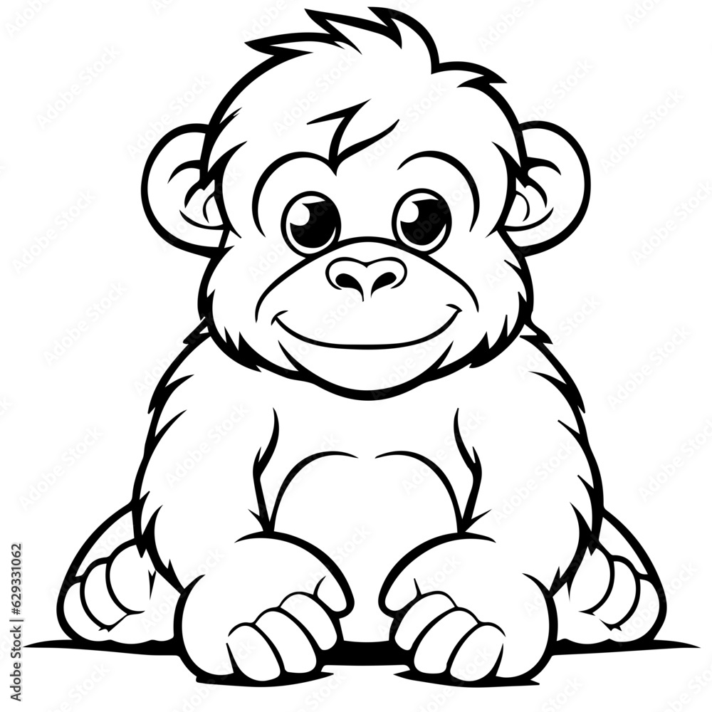 Obraz premium gorilla cartoon characters vector illustration