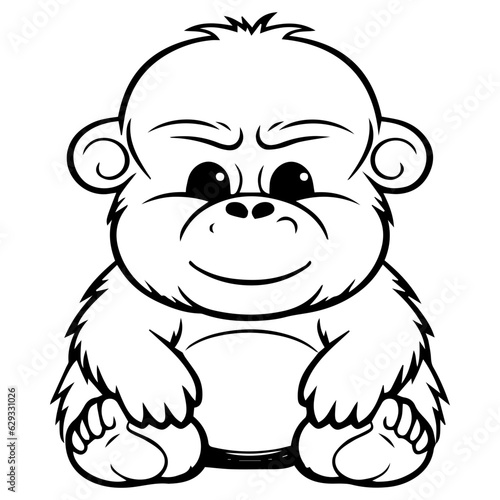 gorilla cartoon characters vector illustration