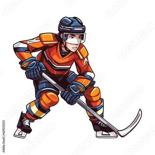 Cartoon Hockey Player vector illustration
