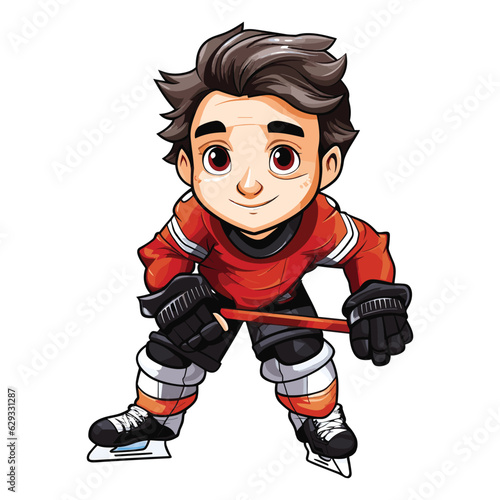 Cartoon Hockey Player vector illustration
