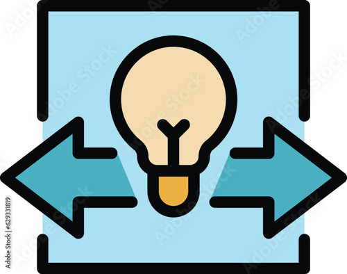 Critical think icon outline vector. Business skill. Human mental color flat