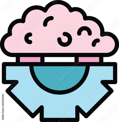 Change critical thinking icon outline vector. Think mind. Skill mental color flat