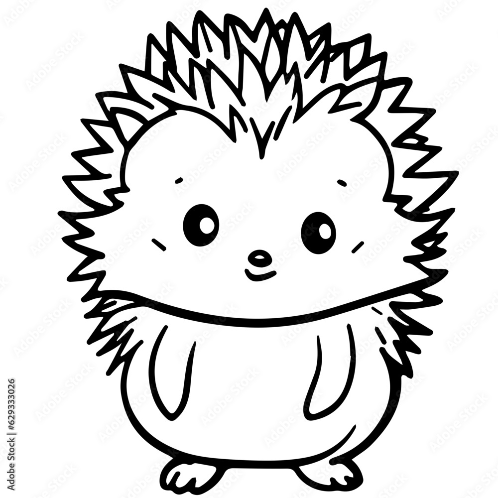 Cute hedgehog cartoon vector icon