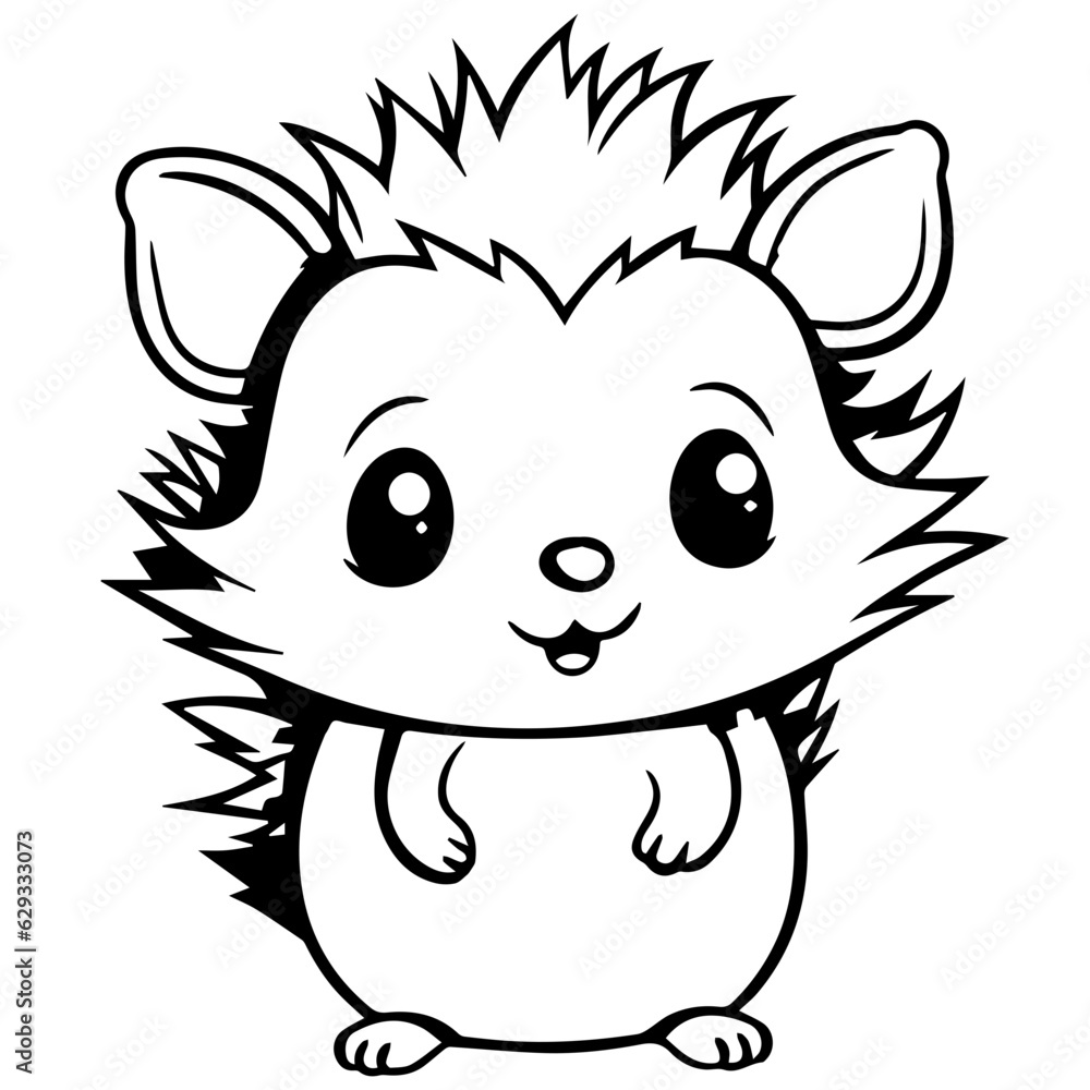 Cute hedgehog cartoon vector icon