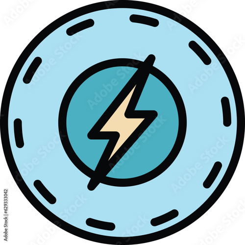 Flash thinking icon outline vector. Critical mind. Head brain color flat