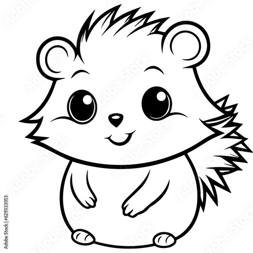 Cute hedgehog cartoon vector icon