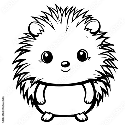 Cute hedgehog cartoon vector icon