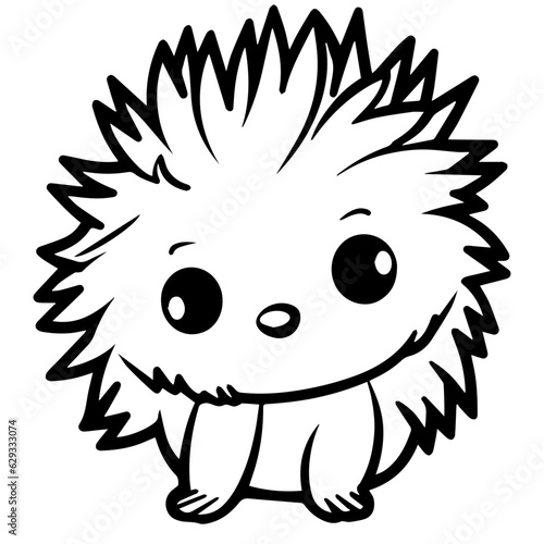 Cute hedgehog cartoon vector icon