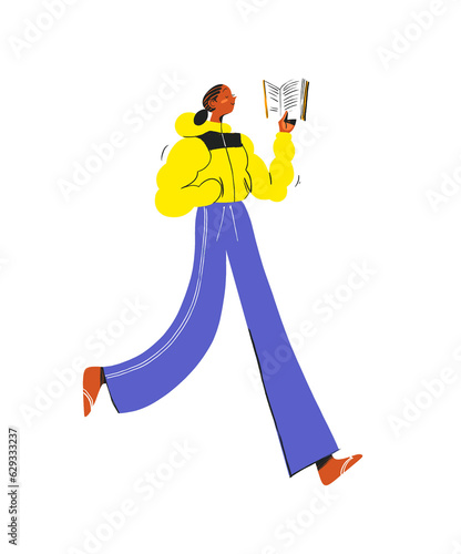 Girl Walking with Book