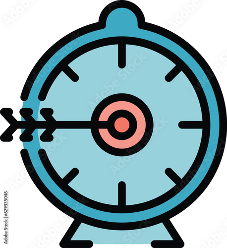 Time skills icon outline vector. Stress support. Therapy meditation color flat