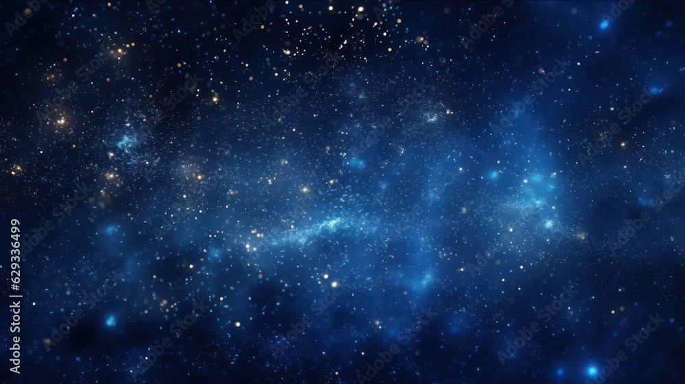 Obraz premium Abstract Dark Blue Background with Glowing Particles
