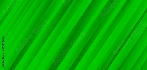 Green banner with diagonal stripes pattern