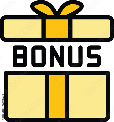 Bonus box icon outline vector. Customer program. Discount vip color flat
