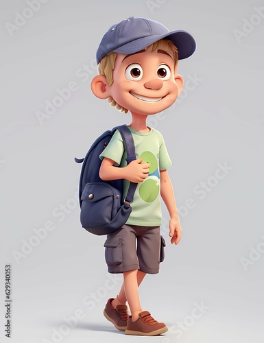 3d rendering of Animated 3D Cartoon Chararcter in Adventure And Travel wearing a Special Outfits photo