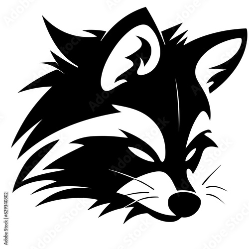 sketch of a tribal tattoo raccoon