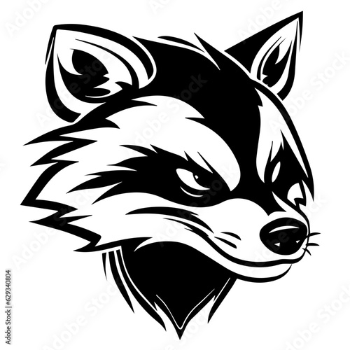 sketch of a tribal tattoo raccoon