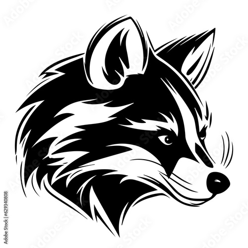 sketch of a tribal tattoo raccoon