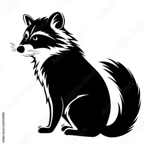 sketch of a tribal tattoo raccoon