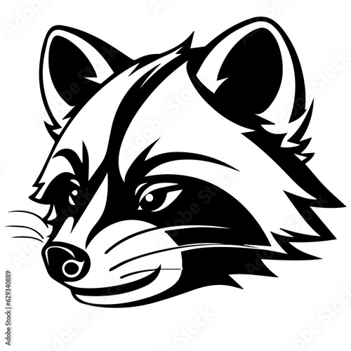 sketch of a tribal tattoo raccoon