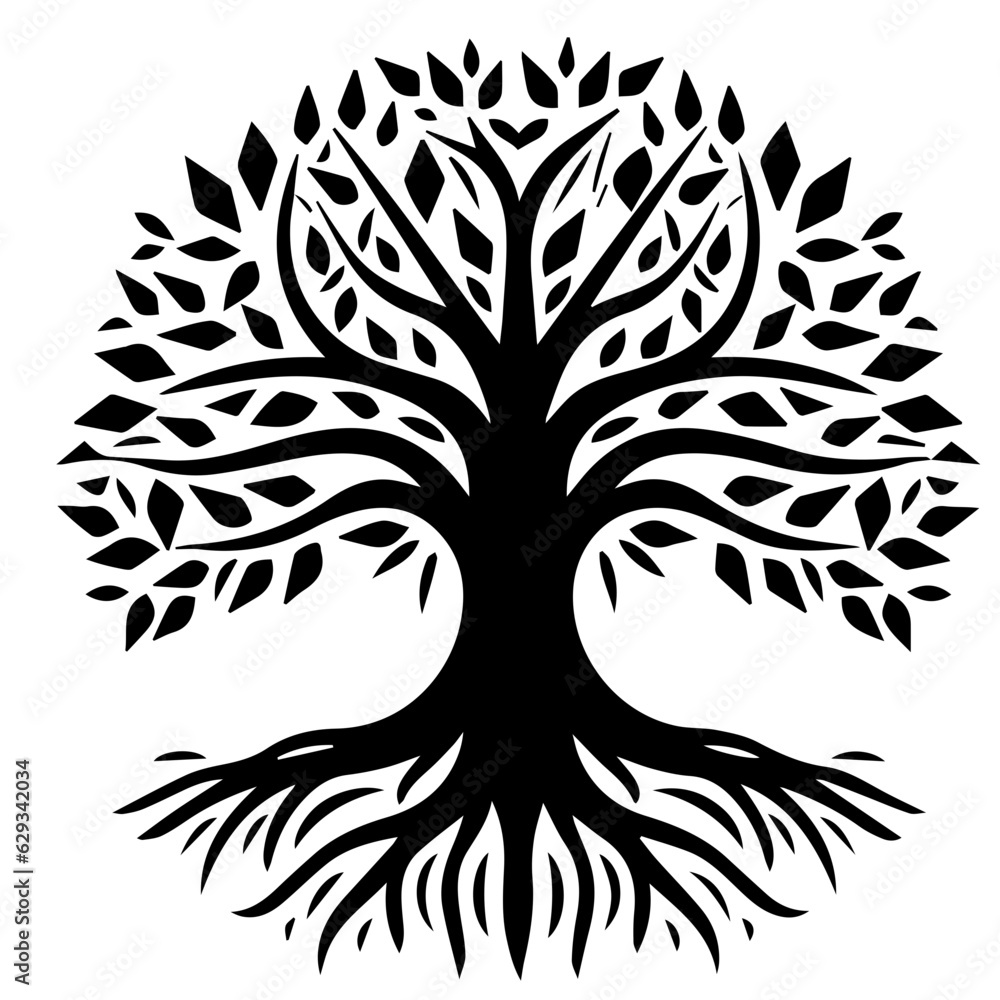 black tree silhouette isolated on white background black tree silhouette isolated on white background