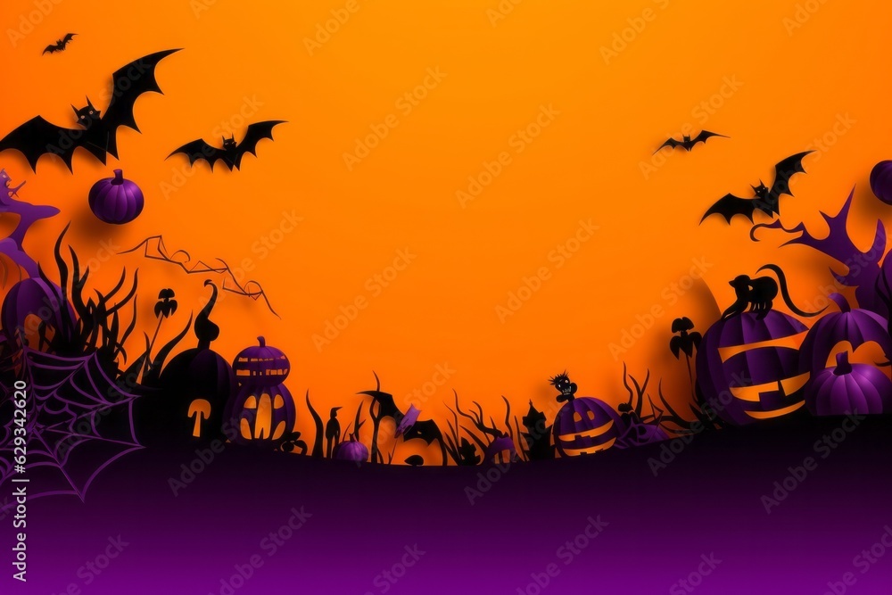 orange and purple dual tone Halloween background 