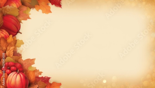 Autumn background with leaves and copy space - Fall Leaves background Card Graphic