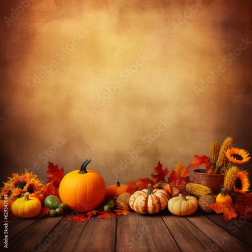 Dark Autumn background with leaves and copy space - Fall Leaves background Card Graphic