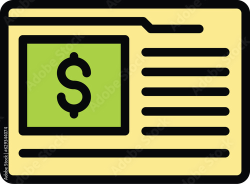 Web charity icon outline vector. Social money. Help heart color flat