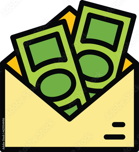 Charity money envelope icon outline vector. Help people. Social help color flat