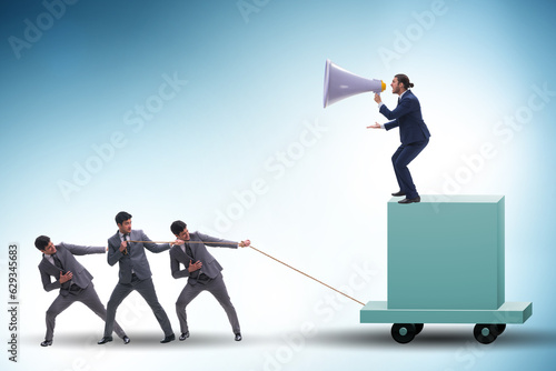 Photography Concept of bossy autocratoc leadership
