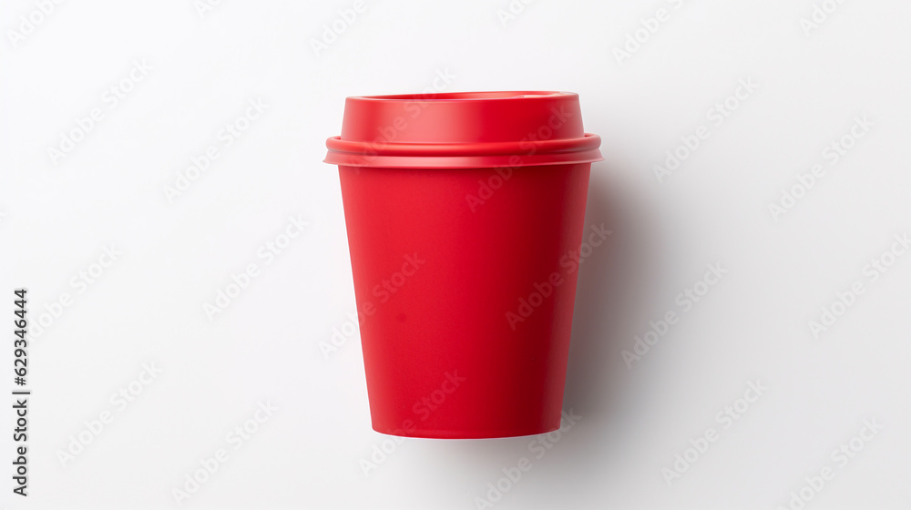 red cup of coffee. Generative Ai. red cup of coffee. Generative Ai.