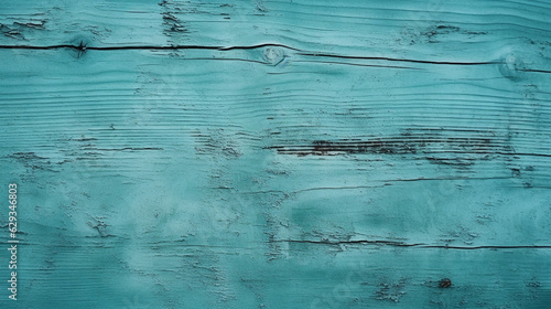 wooden texture painted in turquoise paint. Generative Ai. 