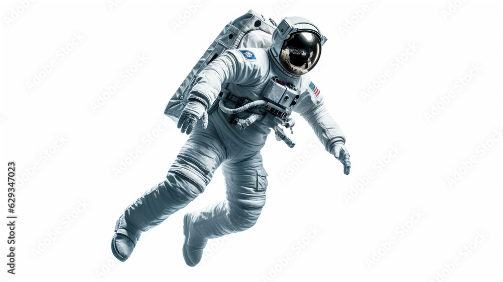 astronaut in spacesuit in weightlessness. Generative Ai. 