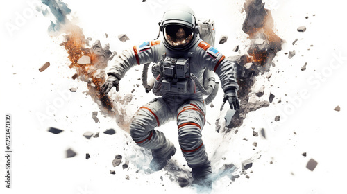 abstract background with astronaut in space suit. Generative Ai. 