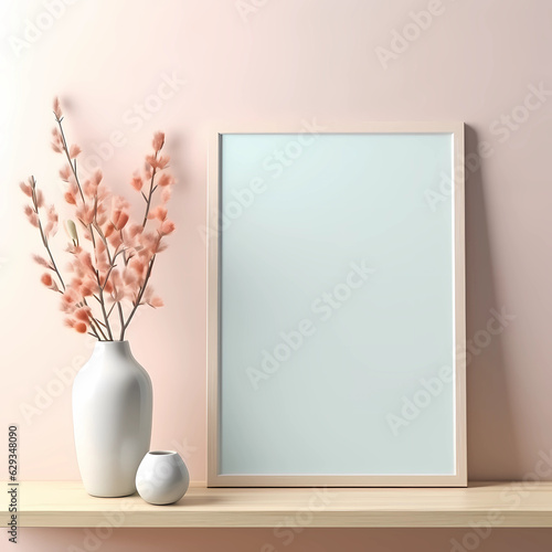 pastel background for product presentation, vase, mockup, natural, minimalistic