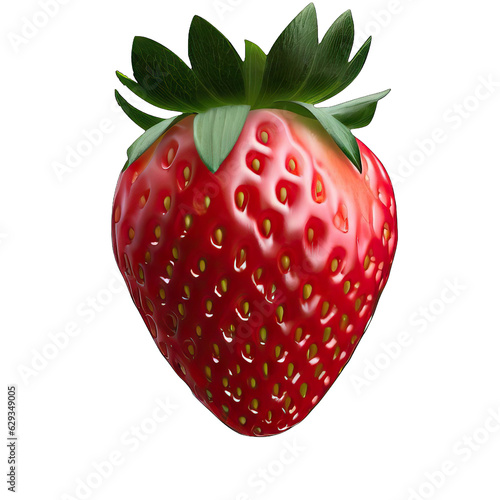 Fresh Strawberry - Realistic Transparent Isolated Illustration  Generative AI