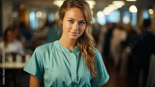 portrait of confident happy female doctor work at hospital