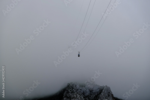 paragliding in the fog